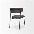 Mercana Corey Dining Chair W/ Gray Fabric & Matte Black Metal Set of 2