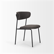 Mercana Corey Dining Chair W/ Gray Fabric & Matte Black Metal Set of 2
