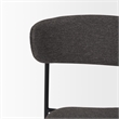 Mercana Corey Dining Chair W/ Gray Fabric & Matte Black Metal Set of 2