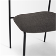 Mercana Corey Dining Chair W/ Gray Fabric & Matte Black Metal Set of 2