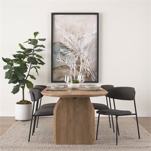 Mercana Corey Dining Chair W/ Gray Fabric & Matte Black Metal Set of 2