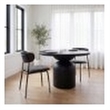 Mercana Corey Dining Chair W/ Gray Fabric & Matte Black Metal Set of 2