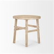 Mercana Rosie Large Blonde Wood End Table in White
