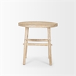Mercana Rosie Large Blonde Wood End Table in White