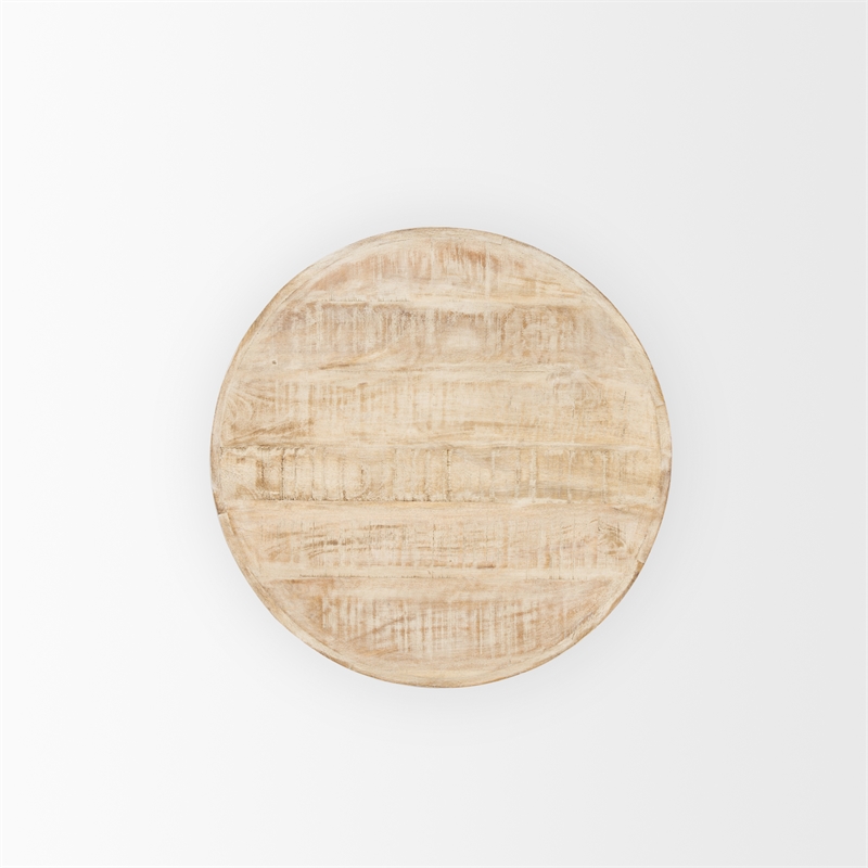 Mercana Rosie Large Blonde Wood End Table in White