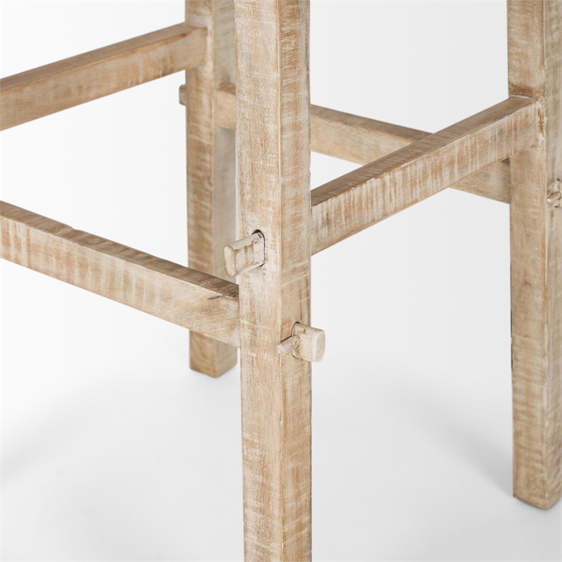 Mercana Rosie Large Blonde Wood End Table in White