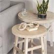 Mercana Rosie Large Blonde Wood End Table in White