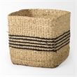 Mercana Cullen Gray Twisted Seagrass Square Basket (Set Of 3)