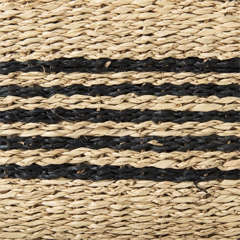 Mercana Cullen Gray Twisted Seagrass Square Basket (Set Of 3)