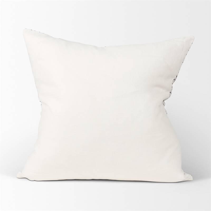 Mercana Jayden Cream W/ Black Print Linen Square Decorative Pillow Cover
