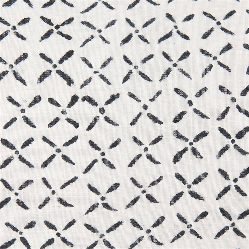Mercana Jayden Cream W/ Black Print Linen Square Decorative Pillow Cover