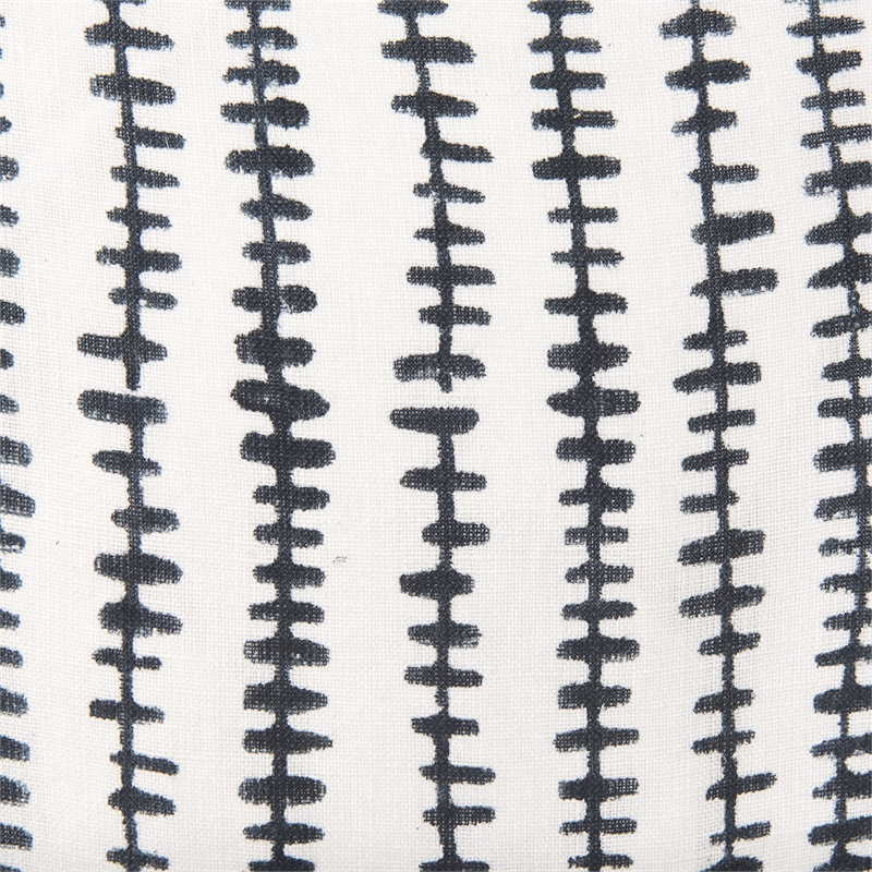 Mercana Jenna Cream W/ Black Print Linen Square Decorative Pillow Cover