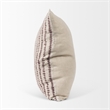 Mercana Jenna Beige/Cream W/ Merlot Print Linen Square Decorative Pillow Cover