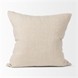 Mercana Jenna Beige/Cream W/ Merlot Print Linen Square Decorative Pillow Cover