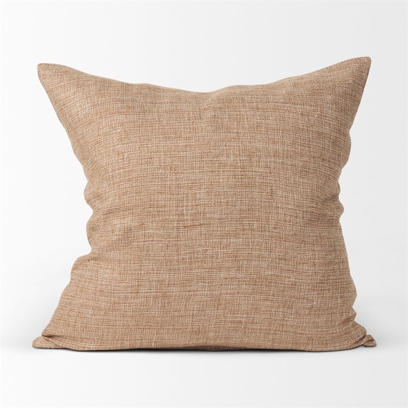 Mercana Jacklyn Brown Linen Square Decorative Pillow Cover