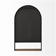 Mercana Cora Black Metal Frame W/ Brown Wooden Shelf Arched Wall Mirror