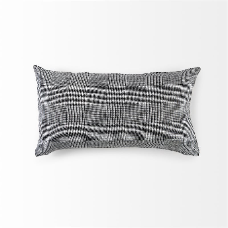 Mercana Ramone 14 X 26 White And Black Fabric Decorative Pillow Cover