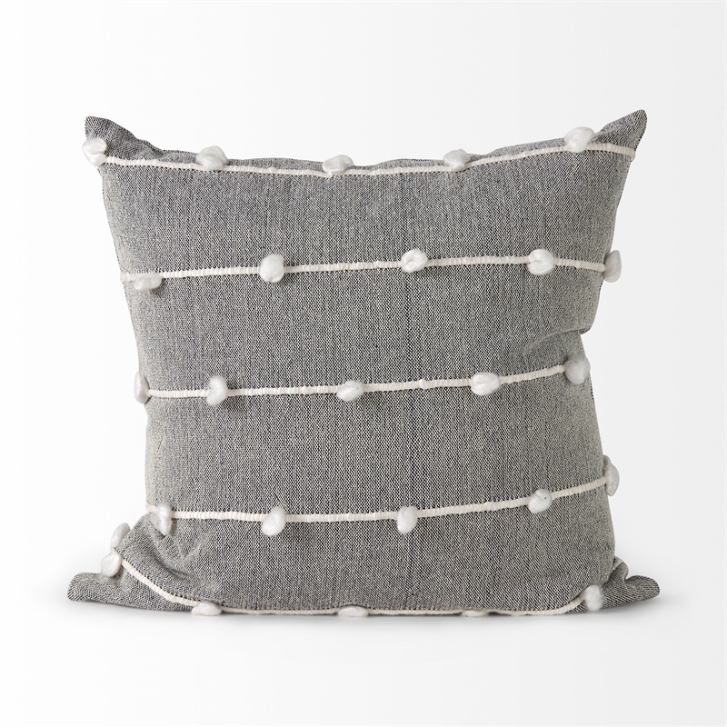 Mercana Linda 20 X 20 Navy And Cream With White Detail Decorative Pillow Cover