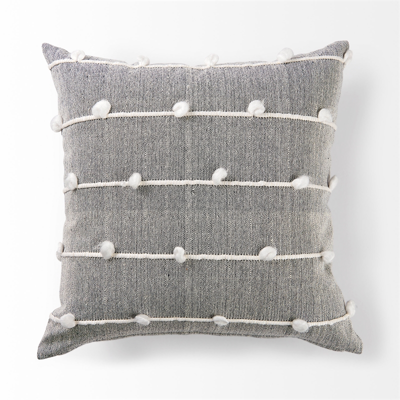 Mercana Linda 20 X 20 Navy And Cream With White Detail Decorative Pillow Cover