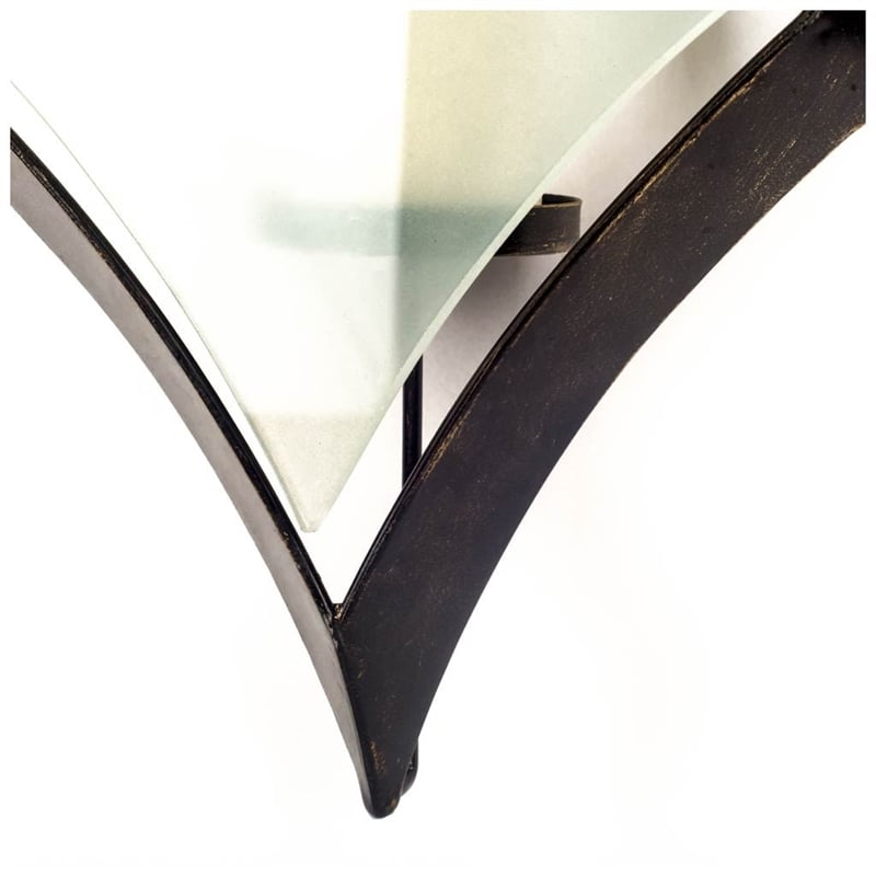 Mercana Tarquin I Black Metal Frame W/Frosted Glass Shade Wall Candle Holder