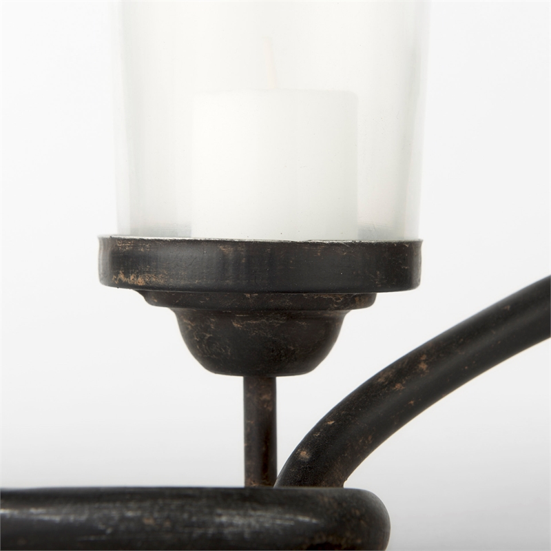 Mercana Quito Black Metal Chain-Link Five Candle Table Candle Holder