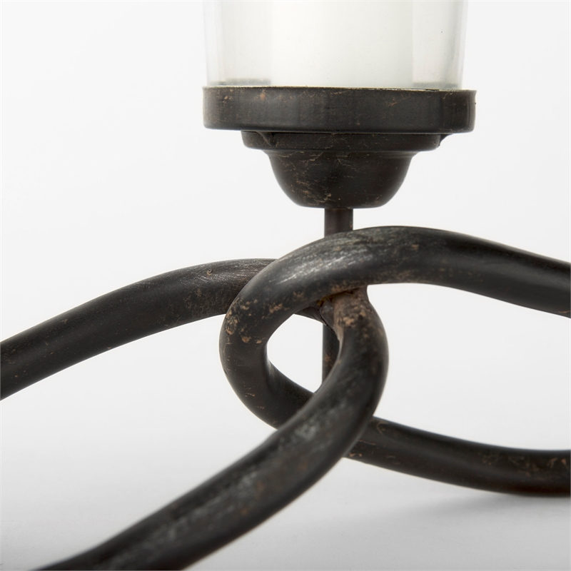 Mercana Quito Black Metal Chain-Link Five Candle Table Candle Holder