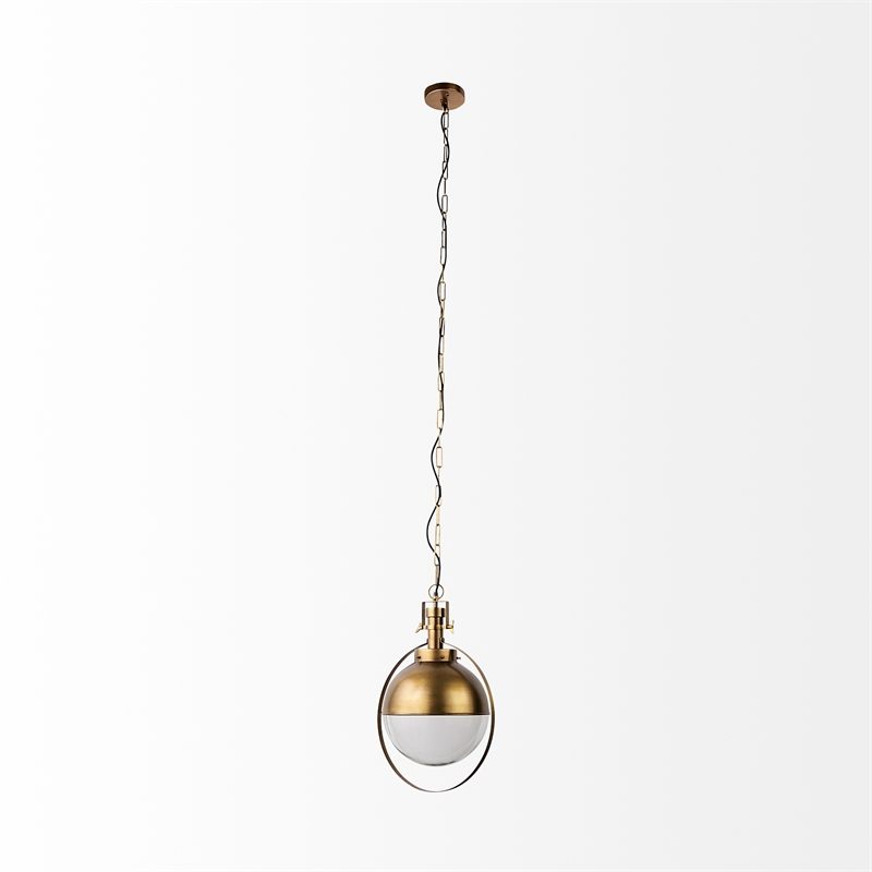 Mercana Leighton I 15X20 Gold Toned Metal Spherical Pendant Light in Clear