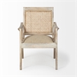 Mercana Teryn Natural Wooden Base W/Mesh Back Accent Chair in Beige/Cream