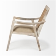 Mercana Teryn Natural Wooden Base W/Mesh Back Accent Chair in Beige/Cream