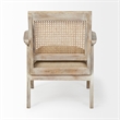 Mercana Teryn Natural Wooden Base W/Mesh Back Accent Chair in Beige/Cream