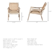 Mercana Teryn Natural Wooden Base W/Mesh Back Accent Chair in Beige/Cream