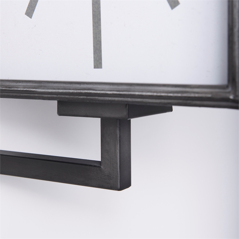 Mercana Hagar Rectangular Large industrial Wall Clock in Black