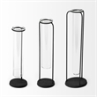 Mercana Beeker Set Of Three Matte Black Metal Test Tube Style Vases