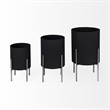 Mercana Claypoole Black Plant Stands (Set Of 3)