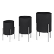 Mercana Claypoole Black Plant Stands (Set Of 3)