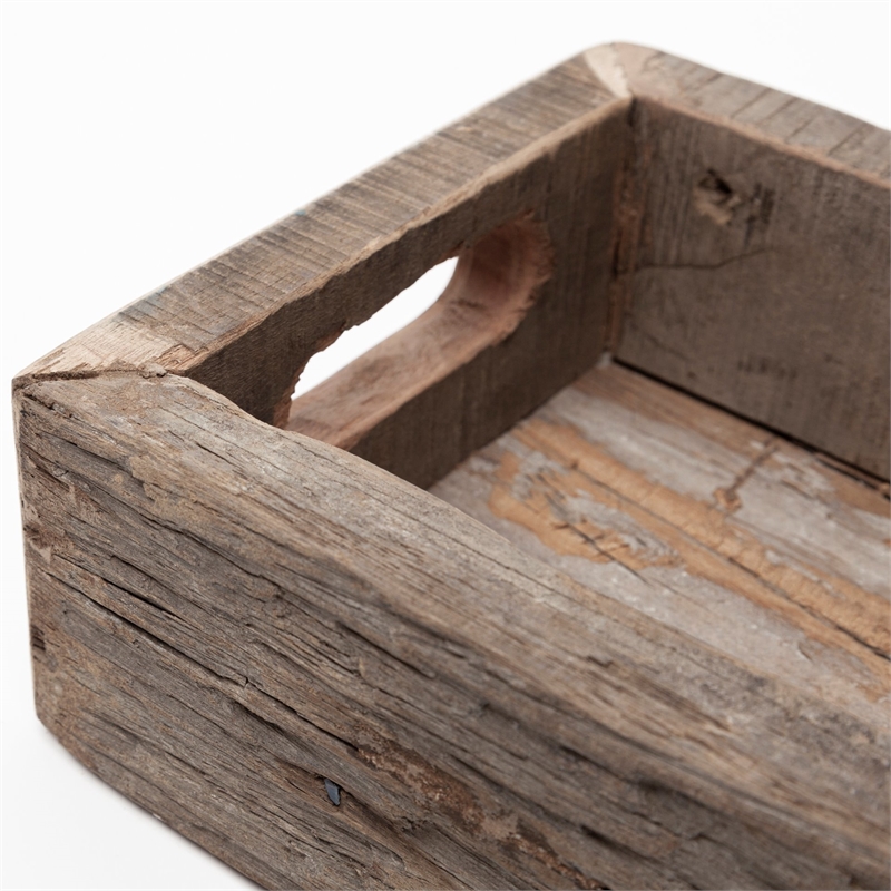 Mercana Vernon Small 24L X 7W Brown Reclaimed Wood Tray