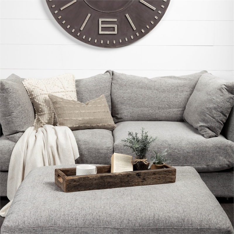 Mercana Vernon Small 24L X 7W Brown Reclaimed Wood Tray