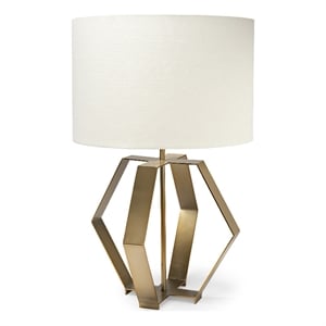 Mercana Edwards (26&quotH) Gold Metal Base W/ Cream Fabric Shade Table Lamp