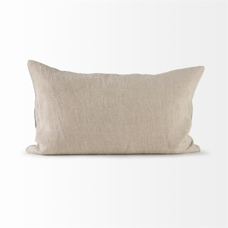 Mercana Raquel 13L X 21W Beige And Black Fabric Plaid Decorative Pillow Cover