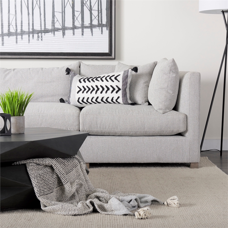 Mercana Kimia Fabric Herringbone Decorative Pillow Cover in White/Black