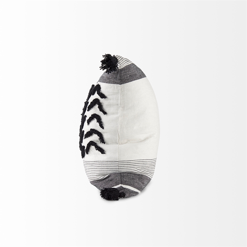 Mercana Kimia Fabric Herringbone Decorative Pillow Cover in White/Black