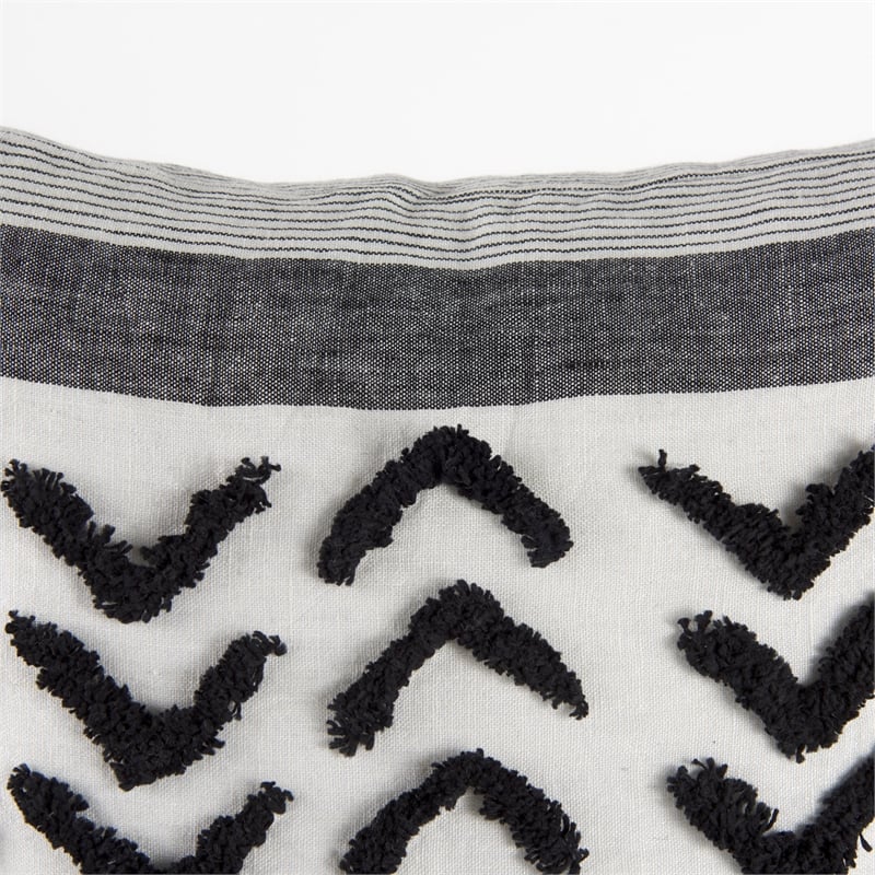 Mercana Kimia Fabric Herringbone Decorative Pillow Cover in White/Black