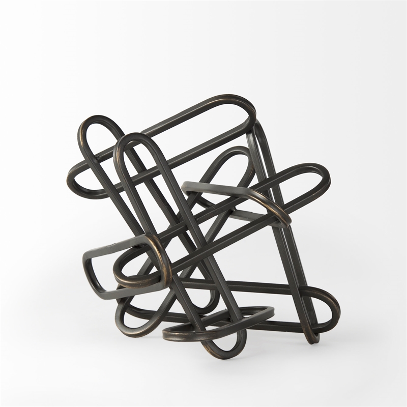 Mercana Henderson 10.4L X 8.3W X 7.7H Black Metal Paperclip Decorative Object