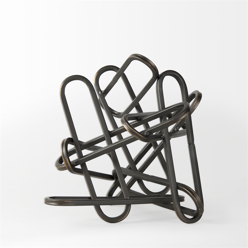 Mercana Henderson 10.4L X 8.3W X 7.7H Black Metal Paperclip Decorative Object