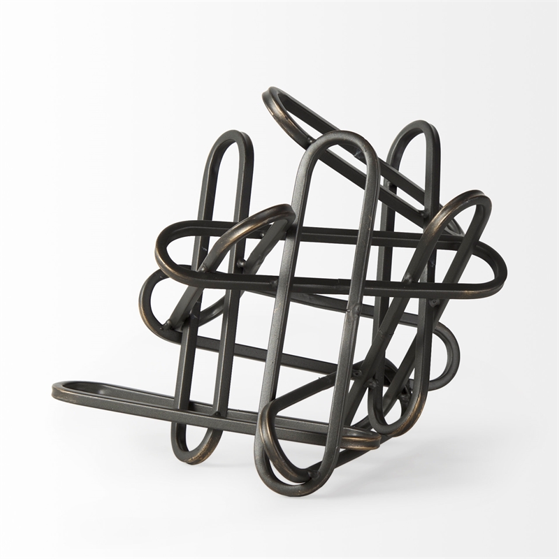 Mercana Henderson 10.4L X 8.3W X 7.7H Black Metal Paperclip Decorative Object