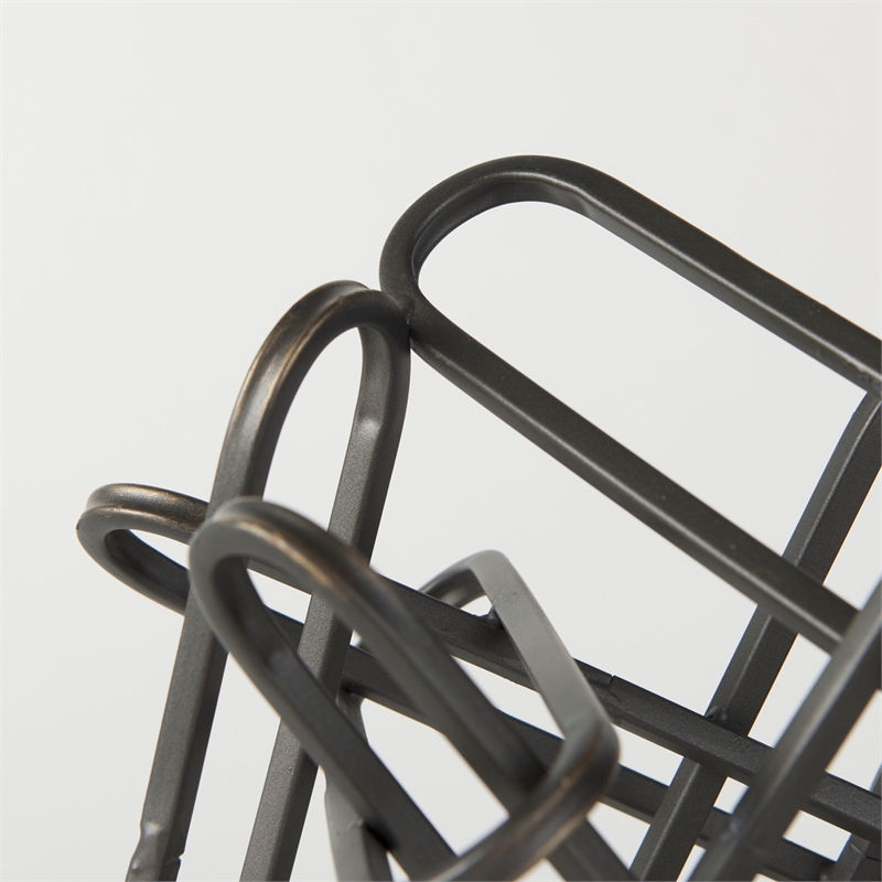 Mercana Henderson 10.4L X 8.3W X 7.7H Black Metal Paperclip Decorative Object