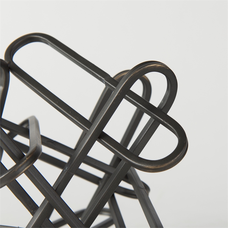 Mercana Henderson 10.4L X 8.3W X 7.7H Black Metal Paperclip Decorative Object
