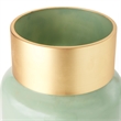 Mercana Minty Medium Green Glass Vase W/Matte Gold Metal Neck Cuff