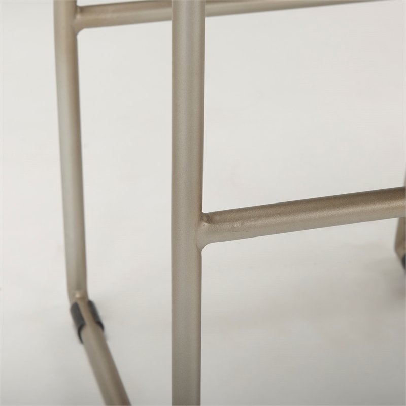 Mercana Givens 14.0L X 15.8W X 31.8H Brown Wood W/Silver Metal Frame Barstool