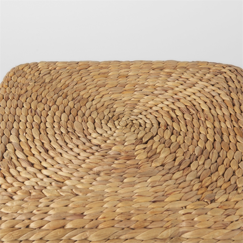 Mercana Maya Light Brown W/Medium Brown Stripes Seagrass Square Pouf